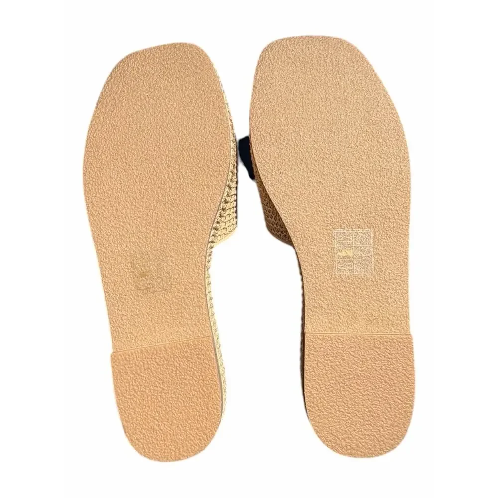 Jack Rogers Bay Raffia Flatform Slide Sandals Natural Size 8.5 NIB